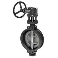 Затвор дисковый поворотный трехэксцентриковый серии TL73R, Tafline (Тафлайн), DN100 PN16, корпус, диск - сталь, межфланцевый с редуктором