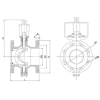 Кран эксцентриковый полусферический фланцевый, серии TL34-F, Tafline (Тафлайн), DN100 PN16, с голым штоком