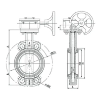 Дисковый поворотный затвор-TL71-A-Tafline (Тафлайн), DN050 PN16, межфланцевый с редуктором. Тафлайн