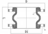 Антивибрационный компенсатор серии TLV, TAFLINE, DN050 PN16, EPDM, фланцевый